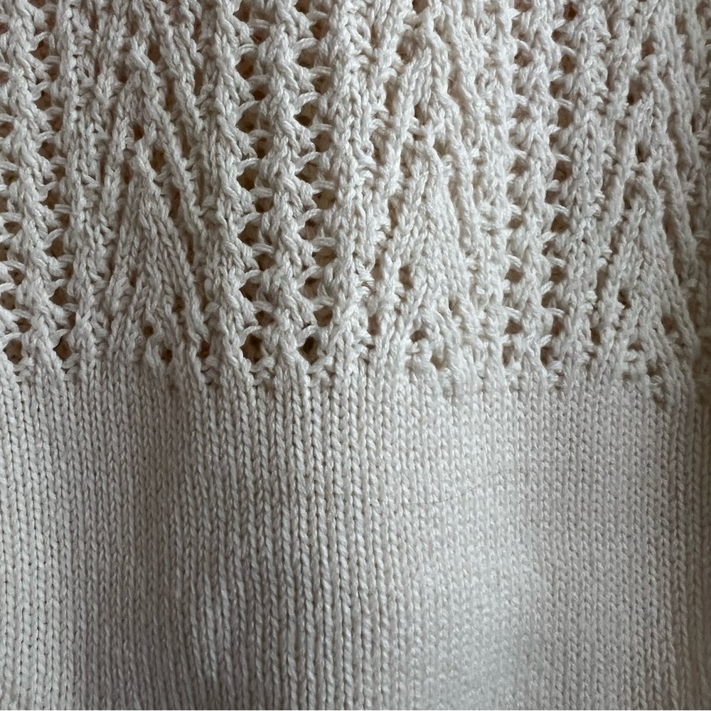 BOZ Crochet Knit Top Cream Open Knit Boho Sweater Canada - Picture 6 of 8